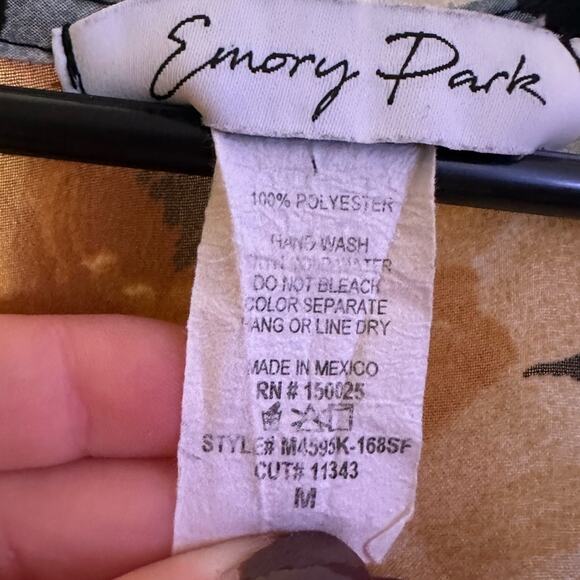 Emory Park Floral Kimono Women’s Size Medium M Black Yellow Tropical Fairy Sheer - Picture 3 of 3